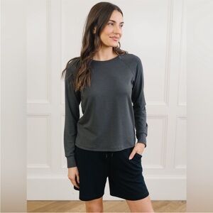 Cozy Earth Women’s Ultra Soft Bamboo Pullover Crew Medium Grey Charcoal XL